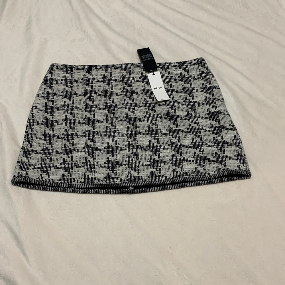 ME+EM Black and White Patterned Mini Skirt